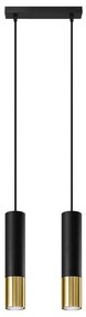 Sollux SL.0953 - Csillár zsinóron LOOPEZ 2xGU10/10W/230V fekete/arany