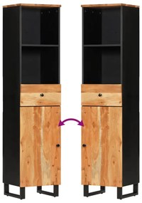 3 részes tömör akácfa fürdőszobai bútorszett