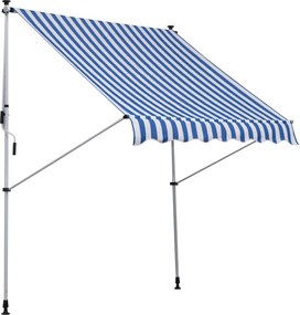 Outsunny Kézi Szárnyas Napernyő Magasságban Állítható, Visszahúzható Napernyő, Szennytaszító, Időjárásálló Erkély Napernyő 150cm Széles Terasz Naperny