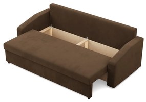 Zeus kanapéágy, szövet anyag, bonell töltet, döntött kartámasz, barna