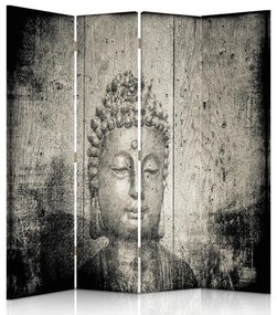 Gario Paraván Buddha szürke képe Méret: 145 x 170 cm, Kivitelezés: Klasszikus paraván