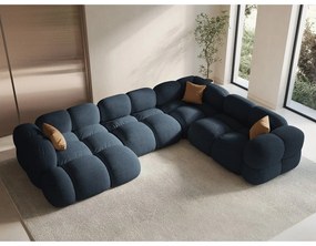 Sötétkék sarokkanapé (jobb oldali-U alakú) Loretto – Cosmopolitan Design