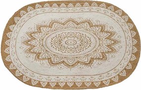 vidaXL Juta Szőnyeg Virágos Természetes 100 x 152 cm Juta