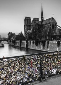 Poszter 20,5x28,4cm Pont des Arts híd szerelem lakatokkal, Assaf Frank
