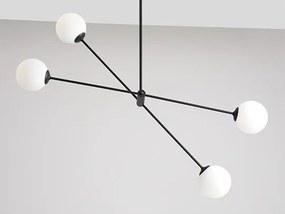 ALDEX 1081PL_L1 OHIO Többágú Függesztett Lámpa Fehér, Fekete E14 IP20