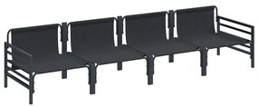 Kerti Kanapé Szett 4 pcs Antracit Acél