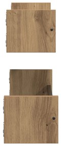 Falipolcok 2 db Kézműves tölgy 60x16x14 cm Műgyanta