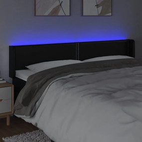 fekete műbőr LED-es fejtámla 183 x 16 x 78/88 cm