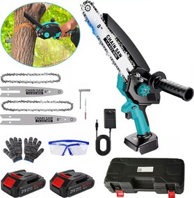 Akkumulátoros Láncfűrész Elektromos Láncfűrész 6”+8” 2 X Akku