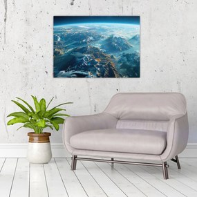 Üveg kép - Kilátás az űrből (70x50 cm)