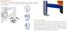 Cersanit Mille, System50 MECH süllyesztett keret + Mille Plus CleanOn fali WC csésze + fekete MOVI II gomb, S701-756