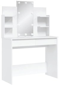 fehér fésülködőasztal LED-del 96x40x142 cm