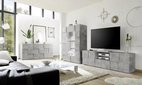 DAMA Nagy Beton TV Szekrény 2 ajtós 1 fiókos 181cm