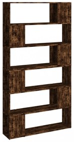 füstös tölgy színű térelválasztó könyvszekrény 100x24x188 cm