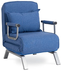 Ágyazható Fotel BART Kék Szövet Kárpittal.