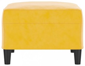 sárga bársony lábzsámoly 70x55x41 cm