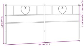 fehér fém fejtámla 193 cm