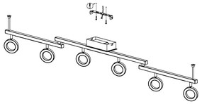 Eglo 96183 - CARDILLIO 1 spotlámpa 6xLED/3,2W + 3xLED/3,3W/230V