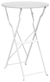 Összecsukható Bisztróasztal Fehér Ø50x71 cm Porbevonatos Acél