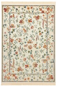 Krémszínű viszkóz szőnyeg 135x195 cm Oriental Flowers – Nouristan