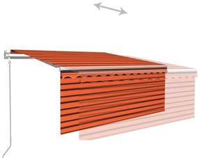 narancssárga-barna automata napellenző redőnnyel 3 x 2,5 m