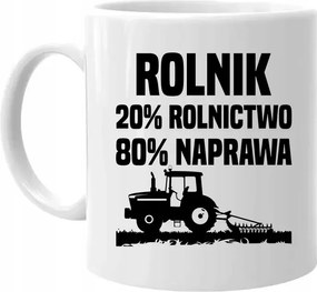 Gazda 20% mezőgazdaság, 80% javítás Bögre Ajándék Gazdálkodóknak