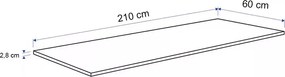 Konyhai munkalap 210 x 60 x 2,8 cm Beton