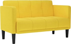 vidaXL sárga szövet loveseat kanapé 111 cm