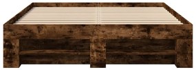 füstös tölgy színű szerelt fa ágykeret matrac nélkül 120x200 cm