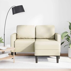 krémszínű műbőr 2 üléses kanapé L-alakú kanapéval 125 cm