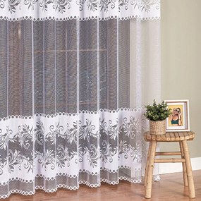 Sławomira jacquard függöny mintás 018074 magasság 250cm, fehér színben (méterenként)
