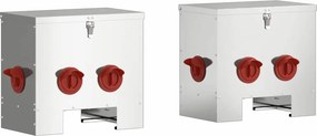 vidaXL Csirke etető 2 pcs Ezüst 40,5 x 25 x 38 cm Horganyzott acél