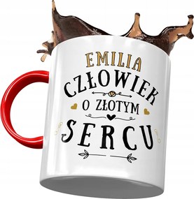 Piros Bögre Emilia Barátnő Feleség Ajándék Nyomtatott Fotóval