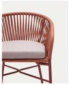 Yanet kerti bárszék terrakotta színű húrozással, magasság 85 cm - Kave Home