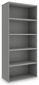 SimpleOffice magas szekrény 80 x 40 x 180 cm, szürke