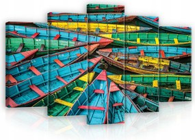 Vászonkép 100x60 Színes hajók kikötő egzotikus utazás vibráció