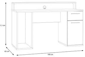 IVAR fehér íróasztal háttérvilágítással