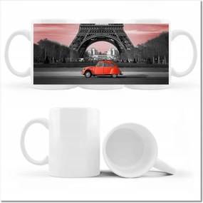 Fotó bögre Piros autó Párizs