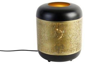 Vintage asztali lámpa fekete sárgarézzel - Kayleigh