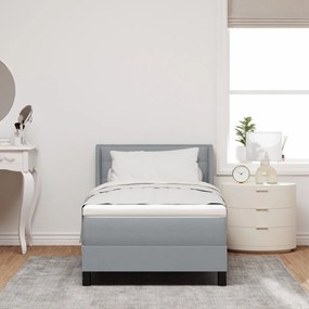Boxspring Ágy Mattal, Világosszürke, 80x200 cm, Szövet