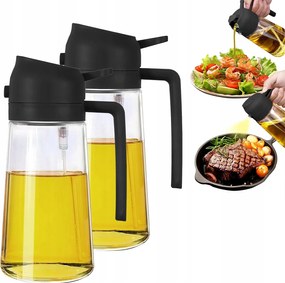 2DB Szórófej Ecet Olaj Adagoló 2IN1 Üveg Gödör Főzés Grillezés