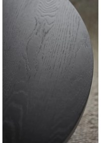 Fekete kerek dohányzóasztal tölgyfa dekorral ø 110 cm Boxford – Rowico