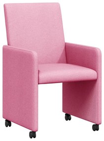 vidaXL Kerekes Étkező Székek 2 pcs Rózsaszín 57 x 66 x 94 cm szövet