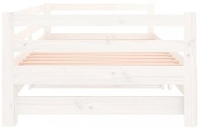 fehér kihúzható nappali ágy matrac nélkül 80x200 cm