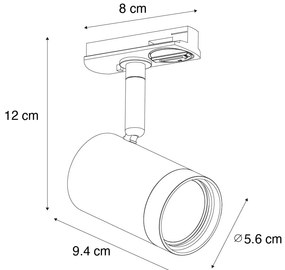 Modern fegyveres spotlámpa 1 fázisú sínrendszerhez - Iconic Jeana