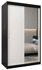 Ruhásszekrény 120 cm Toki 2 (matt fekete + matt fehér). 1064975