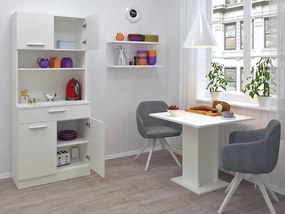 Négyajtós szekrény, fehér, DOMIS NEW