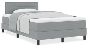 Box Spring Ágy Matraccal Világosszürke 120x200 cm Szövet