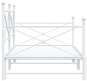 Daybed with Trundle without Mattress White 100x190 cm acél