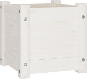 vidaXL fehér tömör fenyőfa kerti virágtartó 31 x 31 x 31 cm